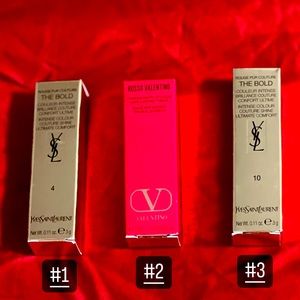 YSL and Valentino lipstick